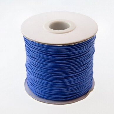 Waxed polyester cord, #23 blue, about 180-meter/spool, 1.0 mm