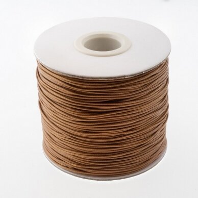 Waxed polyester cord, #65 caramel, about 180-meter/spool, 1.0 mm