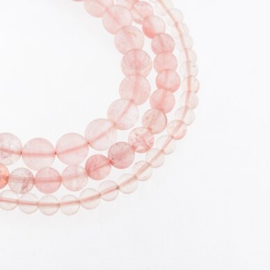 Cherry Quartz Glass, Round Bead, Red, 37-39 cm/strand, 4, 6, 8, 10, 12 mm