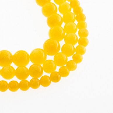 Mountain Jade (Dolomitic Marble), Natural, Dyed, Round Bead, #Y07 Yellow, 37-39 cm/strand, 6, 8, 10, 12 mm