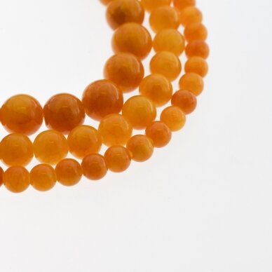 Mountain Jade (Dolomitic Marble), Natural, Dyed, Round Bead, #Y08 Orange, 37-39 cm/strand, 6, 8, 10, 12 mm