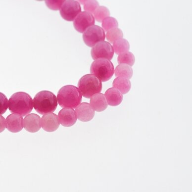 Mountain Jade (Dolomitic Marble), Natural, Dyed, Round Bead, #Y10 Fuchsia Pink, 37-39 cm/strand, 6, 8, 10, 12 mm