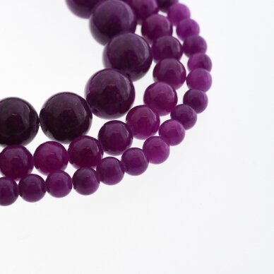 Mountain Jade (Dolomitic Marble), Natural, Dyed, Round Bead, #Y11 Dark Purple, 37-39 cm/strand, 6, 8, 10, 12 mm