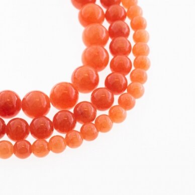 Mountain Jade (Dolomitic Marble), Natural, Dyed, Round Bead, #Y18 Light Carrot Orange, 37-39 cm/strand, 6, 8, 10, 12 mm