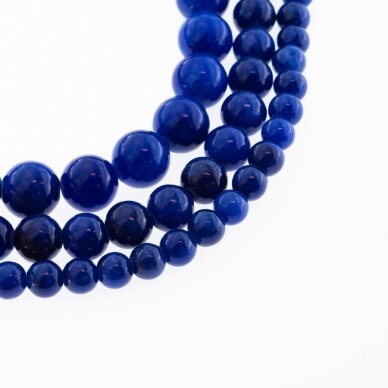 Mountain Jade (Dolomitic Marble), Natural, Dyed, Round Bead, #Y22 Royal Blue, 37-39 cm/strand, 6, 8, 10, 12 mm