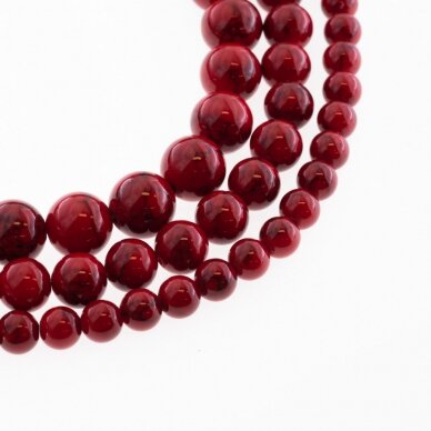 Mountain Jade (Dolomitic Marble), Natural, Dyed, Round Bead, #Y25 Red, 37-39 cm/strand, 6, 8, 10, 12 mm