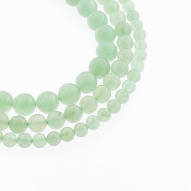 Green Aventurine, Natural, B Grade, Round Bead, 37-39 cm/strand, 4, 6, 8, 10, 12 mm