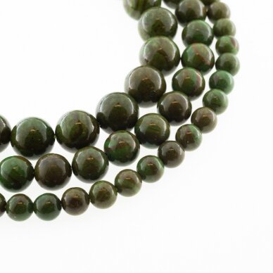 Green Jade, Natural, AB Grade, Dyed, Round Bead, 37-39 cm/strand, 4, 6, 8, 10, 12 mm