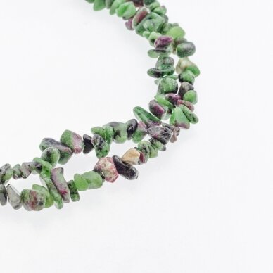 Ruby in Zoisite/Anyolite, Natural, C Grade, Chip Bead, Green-Pink, 80-83 cm/strand, about 5-8 mm